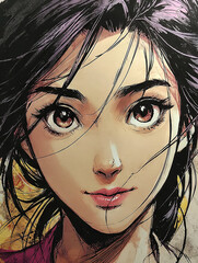 Illustrative Woman Face - Close Up
