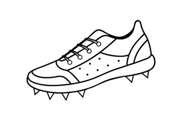 Line art illustration of a cricket shoe.eps