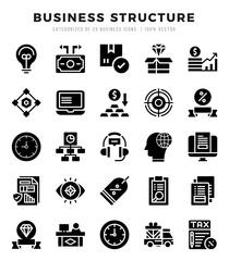 Business Structure elements. Glyph web icon set. Simple vector illustration.