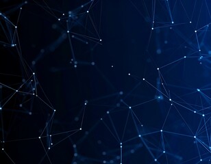 Abstract dark blue background with a plexus of interconnected nodes and lines