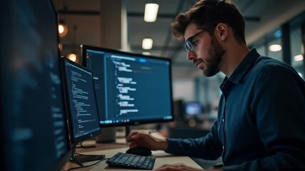 Concentrated developer crafting innovative software solutions for advanced applications