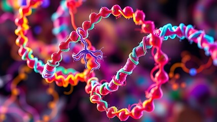 An abstract representation of metabolic pathways in vibrant colors, twisting like a double helix.