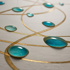 Photorealistic macro shot of an elegant abstract artwork