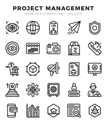 Project Management web icons in Lineal style.