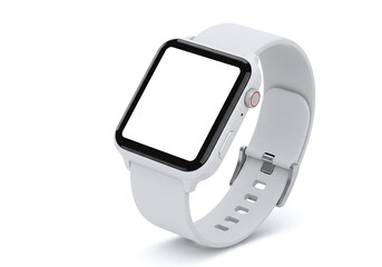 Modern White Smartwatch Mockup Digital Wearable Device Technology