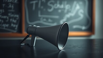 Megaphone on a dark surface with dramatic side lighting, creating a bold and impactful visual statement.