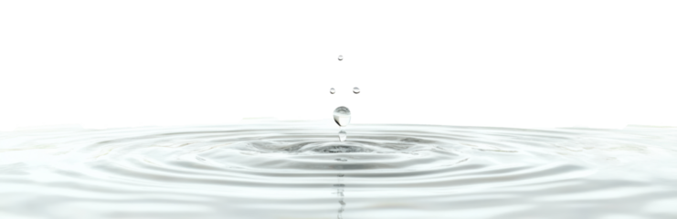 Single water droplet creating ripple
