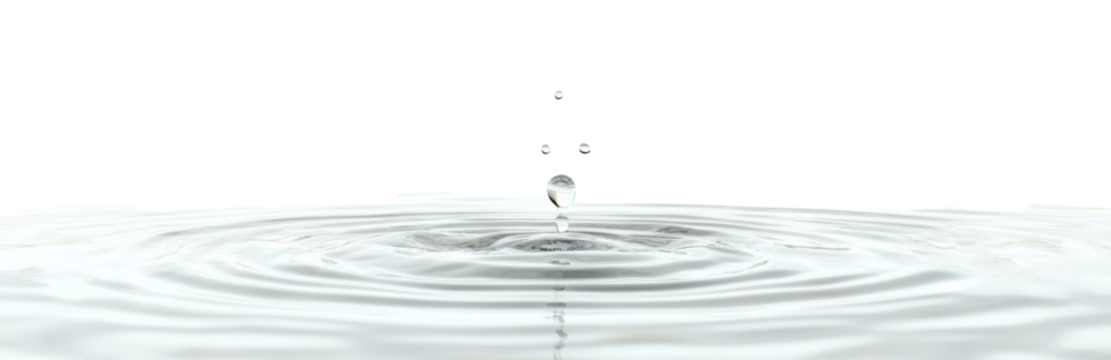 Single water droplet creating ripple
