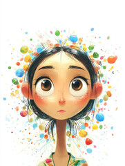 Illustrative Woman Face - Close Up
