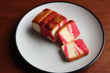 Marble Cake slices on a plate
