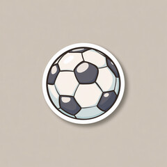 Cute cartoon soccer ball sticker, simple design, white outline, minimal shading