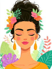 Illustrative Woman Face - Close Up
