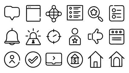 Fototapeta premium Modern Line Icons Set A Versatile Collection for Digital Design