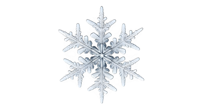 Stunningly detailed hexagonal ice crystal snowflake showcases intricate crystalline structure and delicate beauty, perfect for winter themes. - Powered by Adobe