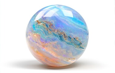 Fototapeta premium Colorful, iridescent sphere, like opal
