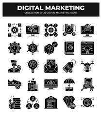 Collection of 25 Digital Marketing Icons: Boost Your Business Growth
