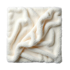 Cozy creamy blanket texture isolated on transparent background presenting warmth and softness