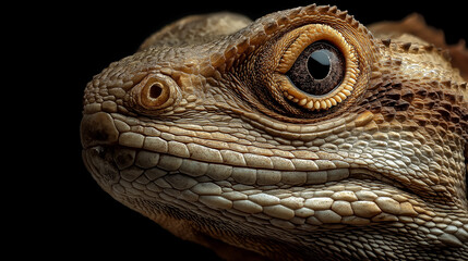 Funny Animal Art Reptile Close-Up Eye Detail Skin Scales Wildlife Lizard Portrait