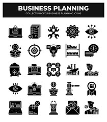 Collection of 25 Business Planning Icons: Marketing. Management. and Finance