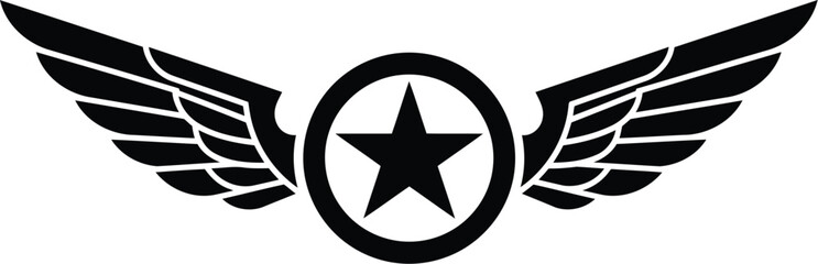 Winged star emblem logo © Marufin Art