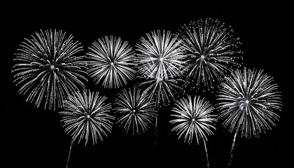 Fototapeta premium black background, explosion of fireworks spread out beautifully.