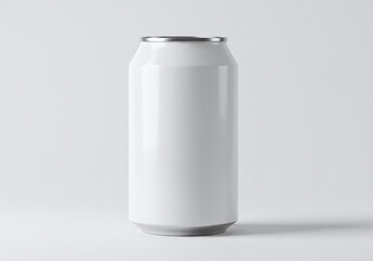 Blank White Aluminum Beverage Can Mockup on White Background