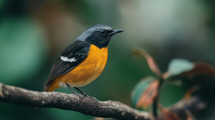 Fototapeta premium Funny Orange Animal Art Bird Perched Nature Portrait Wildlife Photography Beauty