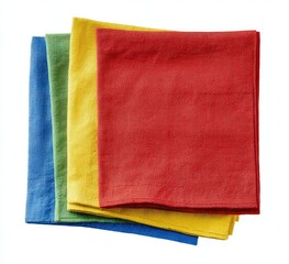 Stack of four colorful cloths