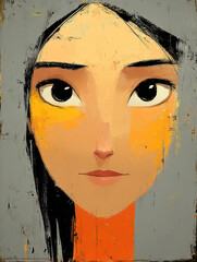 Illustrative Woman Face - Close Up
