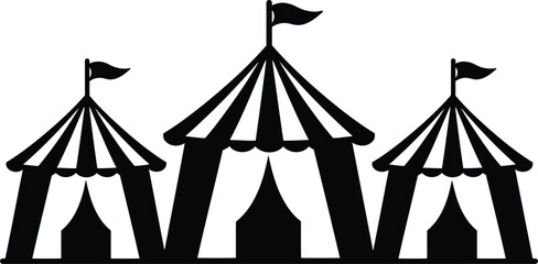 Circus tents silhouette