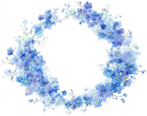 Delicate forget-me-not wreath