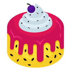 A perfect design icon of dripping cake