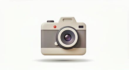Clean 3D Vector Camera Icon for Photography and Media