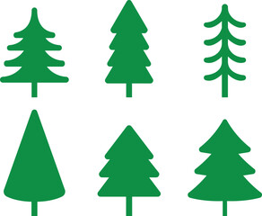 Christmas Tree icon set.Pixel Perfect. For Mobile and Web. Contains such icons as Christmas Tree, Nature, Holiday, Christmas, Pine Tree, Winter.Vector illustration of pine silhouette.