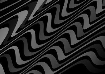 Black background vector luxury invitation card. Elegant wavy lines pattern on black background. Premium design illustration for wedding, vip cover template, grand opening, flyer, etc.	
