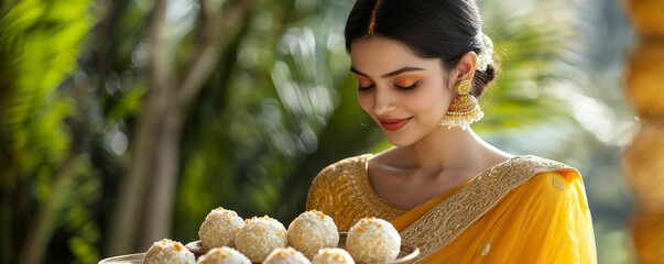 Celebrate Makar Sankranti, Pongal, and Uttarayan with Tilgul laddu treats, symbolizing cultural festivities and traditional culinary delights, Generative AI
