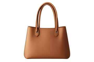 Stylish brown handbag with dual handles.