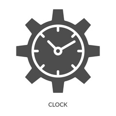 Clock Icon Line Style. Design Vector Illustration