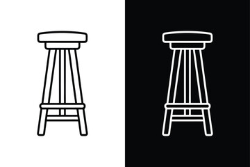Clean Line Art Bar Stool Icon for Stylish Seating Solutions