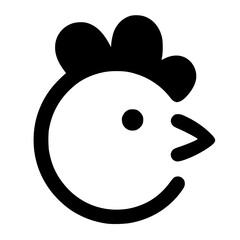 Cute chicken logo silhouette vector design
