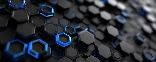 Obraz premium Close up of a distinct black and blue honeycomb pattern