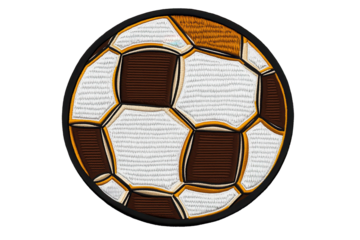 Embroidered soccer football patch showcasing a classic design featuring hexagonal and pentagonal patterns suitable for sports enthusiasts and collectors