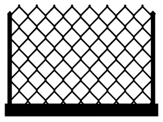 Chain Link Fence silhouette vector, Fence icon