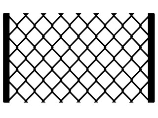 Fototapeta premium Chain Link Fence silhouette vector, Fence icon