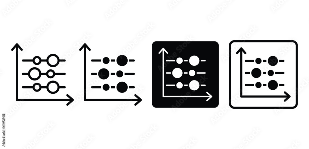 Poster bubble chart icons black and white data visualization graphics vector design illustration
