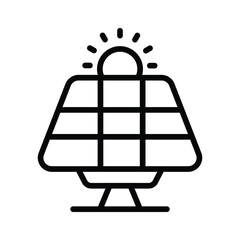 Creatively designed outline style icon depicting solar energy panel