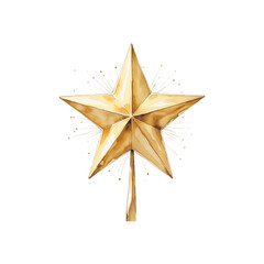 Fototapeta premium Christmas Tree Topper Star Isolated