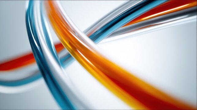 Abstract multi-colored lines in a dynamic arrangement conveying connectivity, flow, technology, and modern design aesthetics