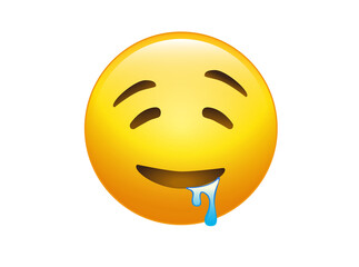 Gradient yellow drooling, hungry face icon