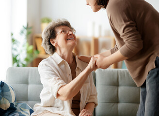 Happy patient and caregiver